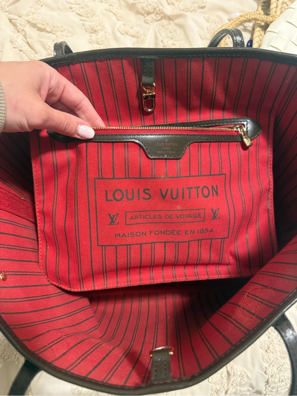 Damier Ebene Louis Vuitton Neverfull MM - Picture 3 of 4
